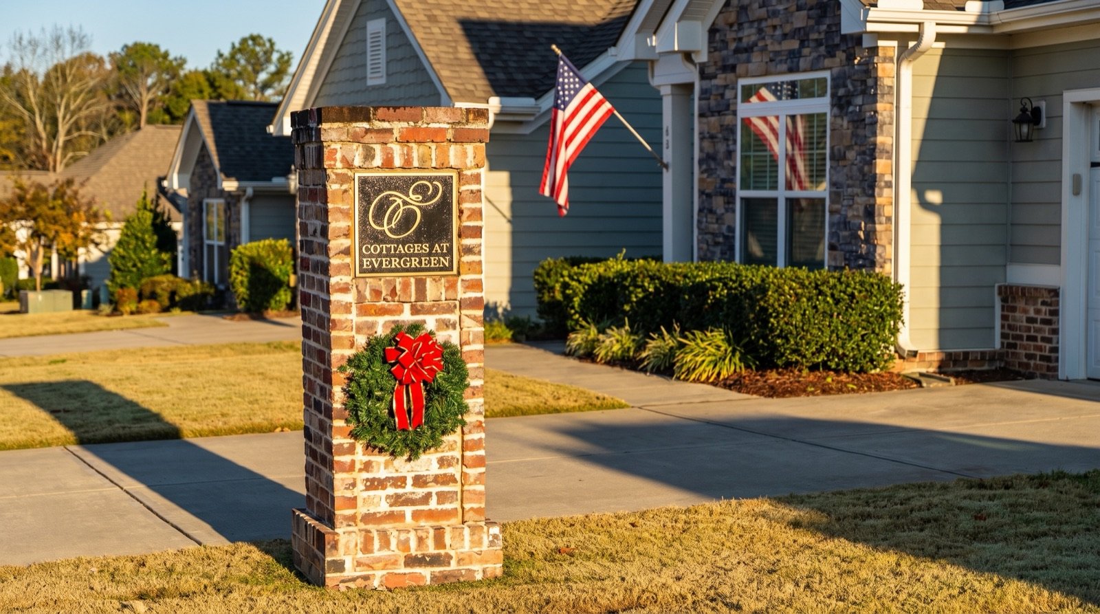 Community setting at Evergreen at Flowers Plantation in Clayton