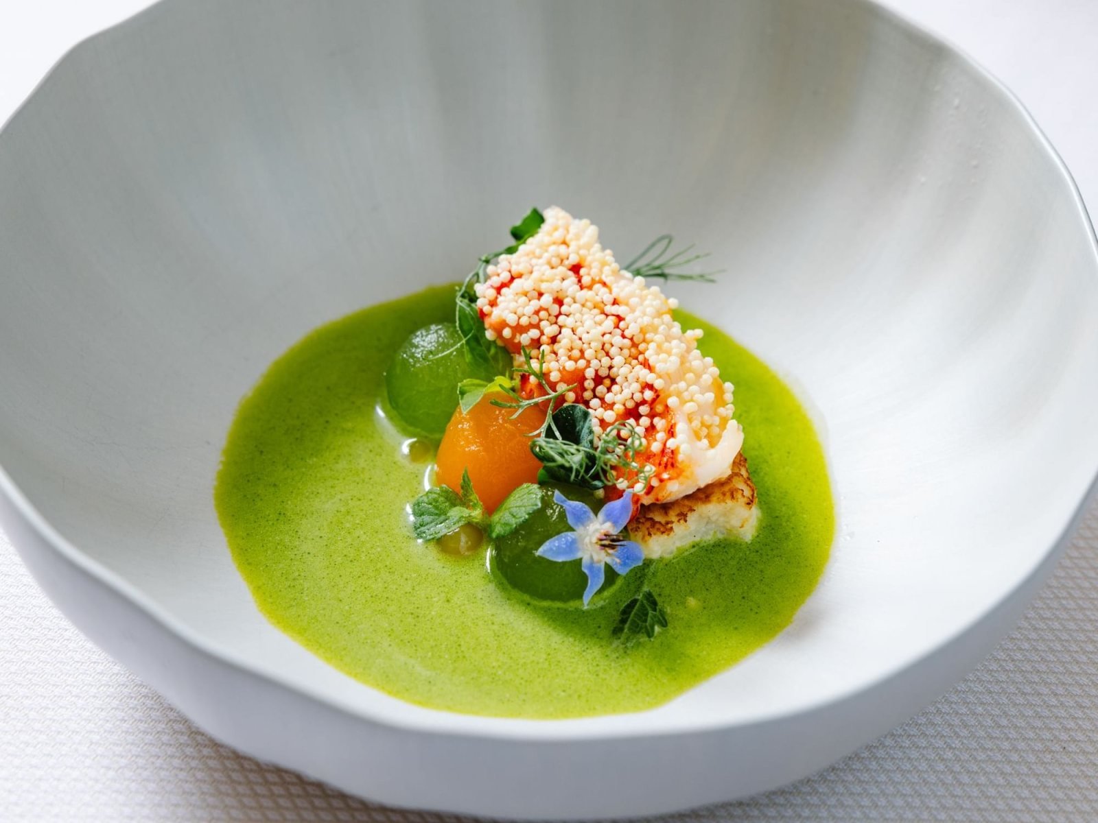 An artfully plated dish at Herons in Cary