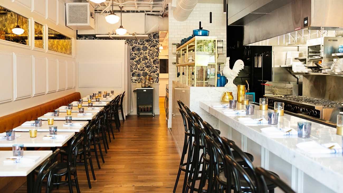 The bar and dining room at Jolie in Raleigh