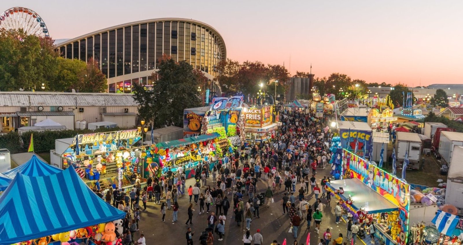 North Carolina State Fair midway and rides in Raleigh