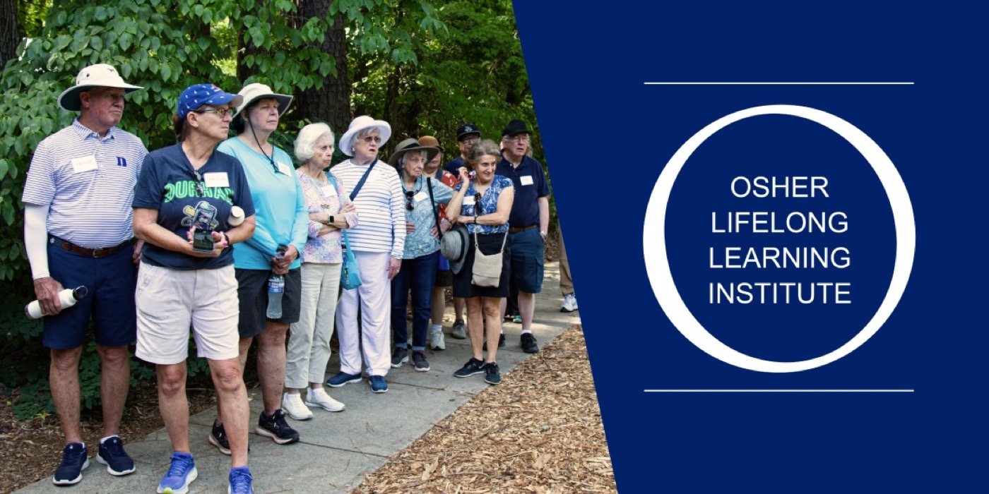 OLLI at Duke members taking part in an outdoor learning program