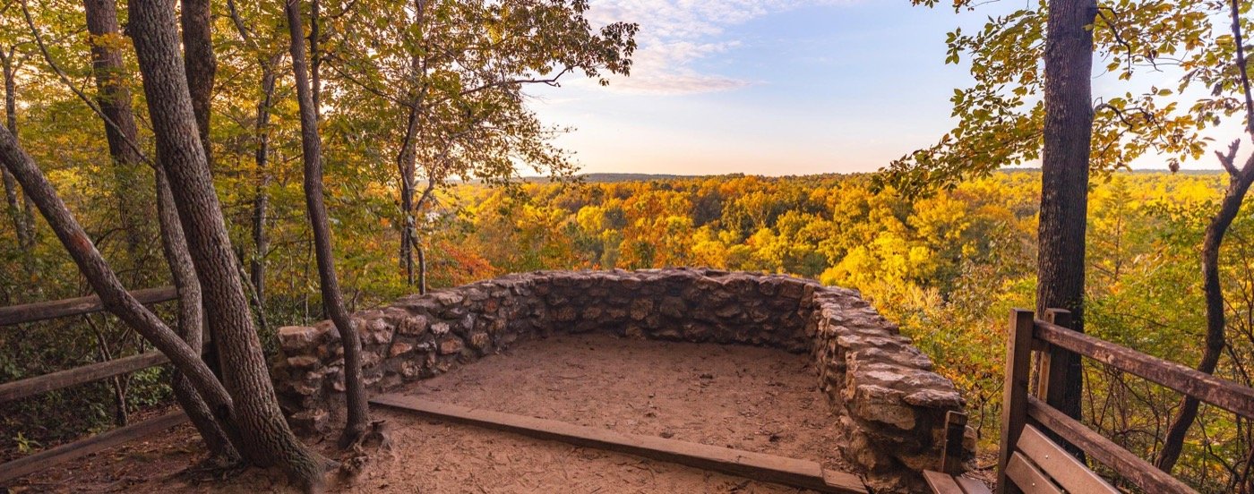 Wooded overlook above the Cape Fear River at Raven Rock State Park