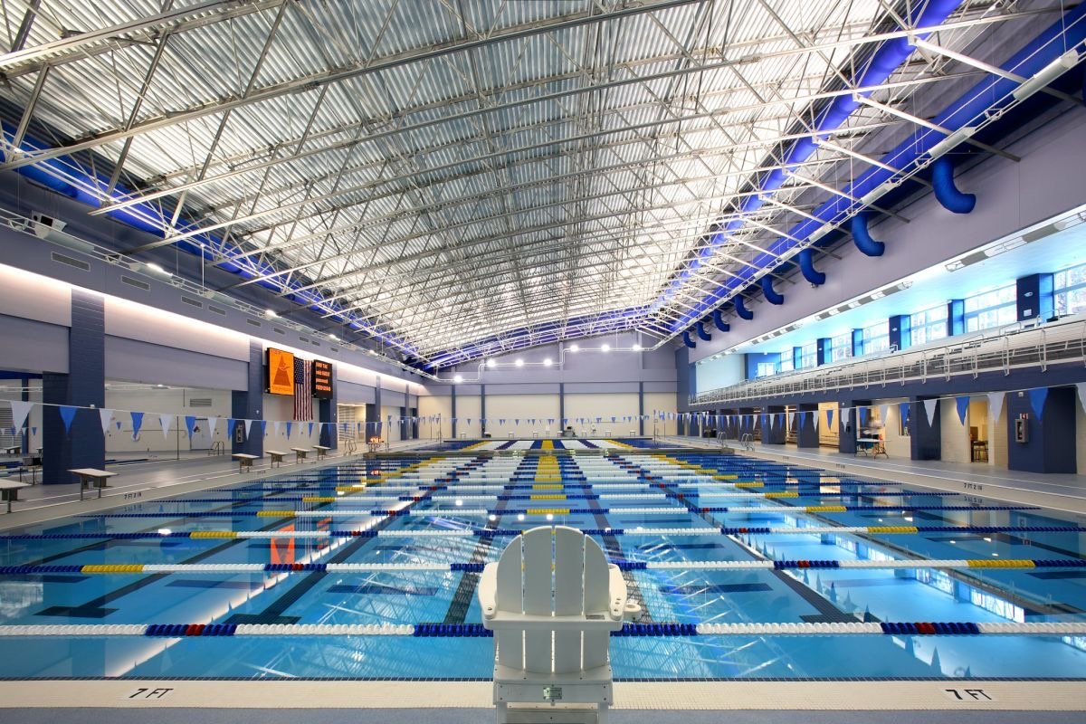 Indoor competition pool and lap lanes at Triangle Aquatic Center
