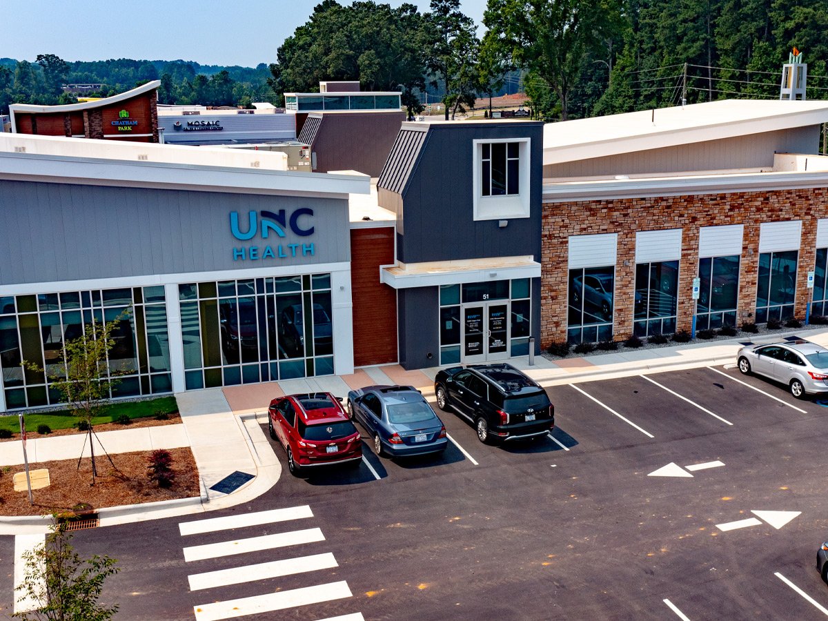 Exterior of UNC Urgent Care at Chatham Park in Pittsboro