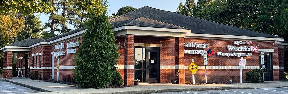Brick exterior of WakeMed MyCare 365 Primary and Urgent Care in Wake Forest